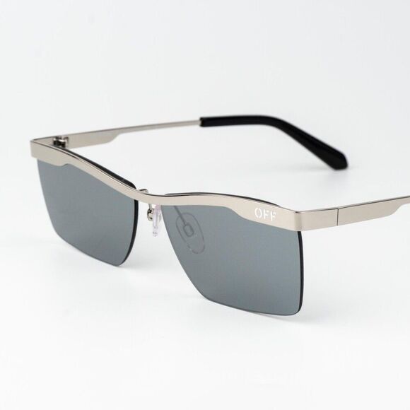 Off-White RIMINI Women Sunglasses Silver Mirror Rectangle OERI095 RIMINI 7272